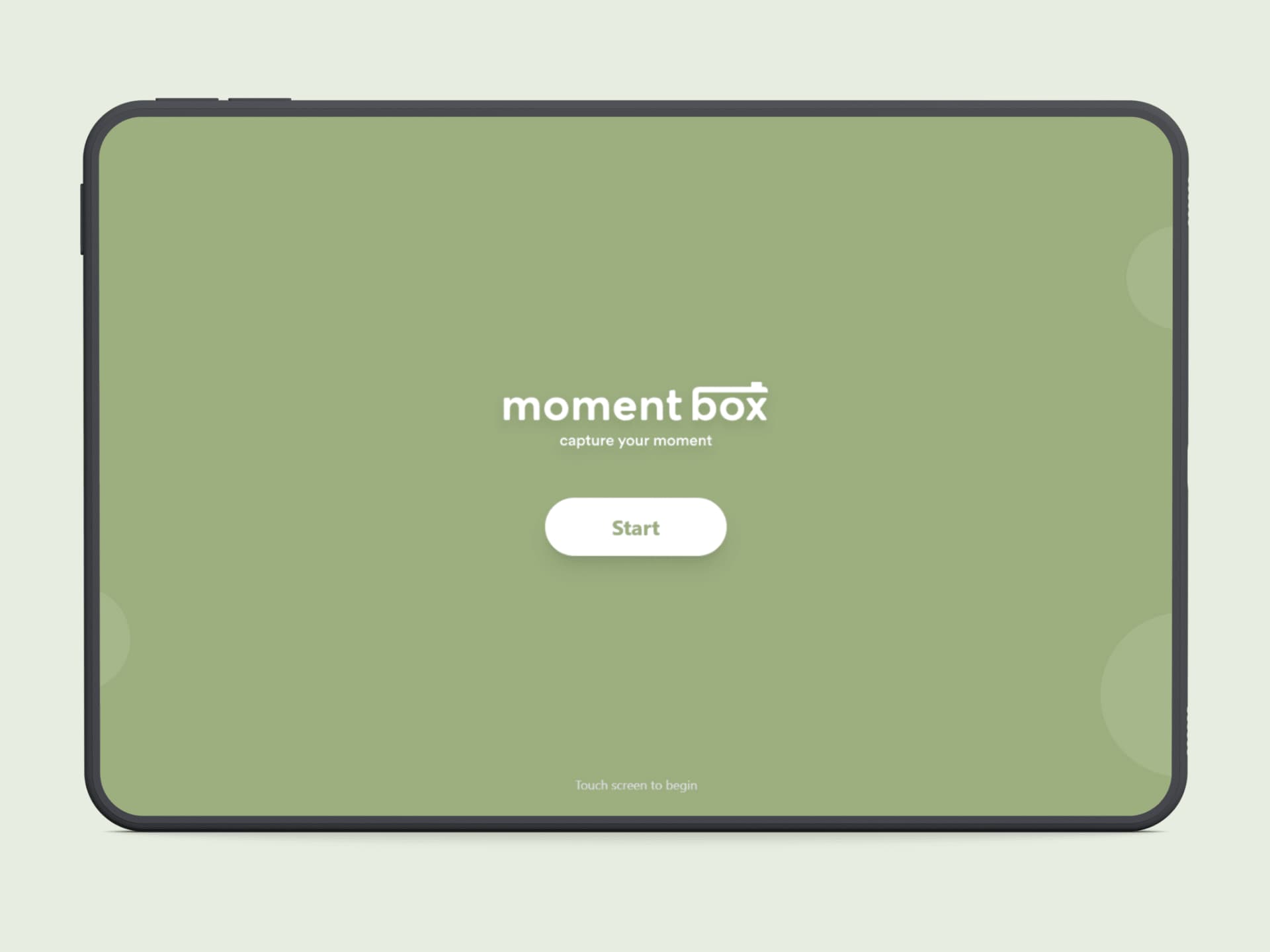 Moment Box start screen